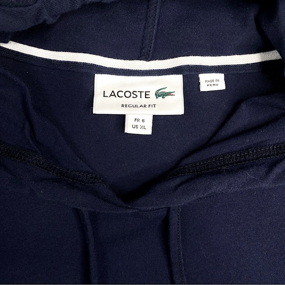 Lacoste Men's Long Sleeve Hooded Jersey Cotton Pullover T-Shirt Size (US•XL) FR6 - Picture 10 of 15